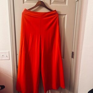 TCEC Vibrant Red Wide-Leg Pants